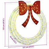 Wreath with 150 LEDs Warm white 121 x 121 x 10 cm PET 42019135