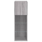 TV Cabinets with LED Lights 2 pcs Grey Sonoma 30.5x30x90 cm 837012