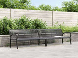 Twin Garden Bench Black 231 cm Steel and WPC 366538