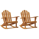 Garden Adirondack Rocking Chair Set of 2 Natural Teak 3154928