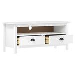ZNTS TV Cabinet Hill White 110x40x47 cm Solid Pine Wood 288924