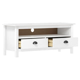 ZNTS TV Cabinet Hill White 110x40x47 cm Solid Pine Wood 288924
