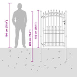 Fence Gate with Spikes EMMEN 100 x 200 cm Powder-coated steel 146392