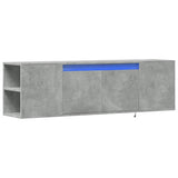 TV Wall Cabinet with LED Lights Concrete Grey 135x31x39.5 cm 852386