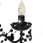 Chandelier with Beads Black Round 3 x E14 281597