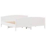 Bed Frame without Mattress White 180x200 cm Super King Solid Wood Pine 3301780