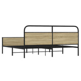 Metal Bed Frame without Mattress Sonoma Oak 180x200 cm Super King 3318695