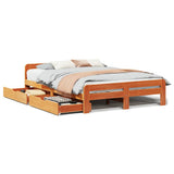 Bed frame without Mattress Wax Brown 150x200 cm King Size Solid Wood Pine 3309037