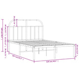 Bed Frame White Powder-coated Steel Double Bed Frame 353682