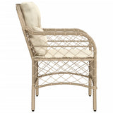 Garden Chairs with Cushions 2 pcs Beige Poly Rattan 365156