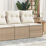 2 Piece Garden Sofa Set with Cushions Beige Poly Rattan Acacia 3325244