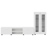 TV Cabinet Set FLORIN 3 pcs High Gloss White Engineered Wood 3397938