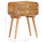 ZNTS Bedside Cabinet 43x30x58 cm Solid Mango Wood 285851