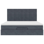 Ottoman Bed with Mattresses Dark Grey 180x200cm Velvet 3313488