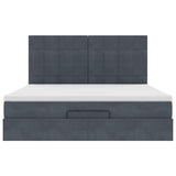 Ottoman Bed with Mattresses Dark Grey 180x200cm Velvet 3313488