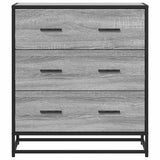Sideboard Grey Sonoma 68x35x76 cm Engineered Wood and Metal 848972