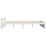 Bed Frame without Mattress White Solid Wood 160x200 cm 815055