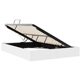 Storage Bed with Storage Pure White 137 x 190 cm Faux leather 3369973