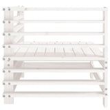 Garden Corner Sofa White Solid Wood Pine 825605