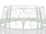 Tree Bench 8-Seater 160 x 89 cm Steel Antique White Round 42029535
