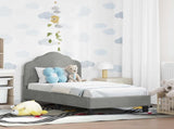 Toddler Bed Frame with Headboard Light Grey 70 x 140 cm Velvet 42010929