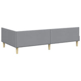 Corner Bed Frame with Headboard Light Grey 90 x 200 cm Fabric 42016117