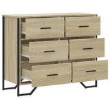 Chest of Drawers Sonoma Oak 91x35.5x74.5 cm Engineered wood 3295303