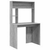 Desk with Shelf Grey Sonoma 91 x 50 x 149 cm Engineered Wood 869263