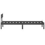 Bed Frame without Mattress Grey Solid Wood Pine Single 810114