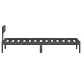 Bed Frame without Mattress Grey Solid Wood Pine Single 810114