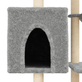 Cat Tree with Sisal Scratching Posts Light Grey 131 cm 172128