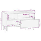 TV Cabinet with Drawer Brown 80 x 33 x 46 cm Solid Mango Wood 4017773