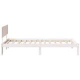 Bed Frame with Headboard White 90 x 190 cm Solid Pine Wood 872129