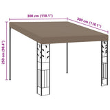 Wall-mounted Gazebo 3x3x2.5 m Taupe 312265