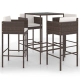 Garden Bar Set Brown PE rattan Medium Footrest Garden Bar Set 3095389