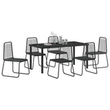 Garden Dining Set 7 pcs Black Powder-Coated Steel 3379391