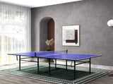 9FT Folding Table Tennis Table with Four Wheels, for Indoor Use, Blue T3398P425044