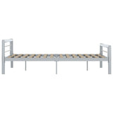 Bed Frame without Mattress Grey and White Metal 140x200 cm 284559