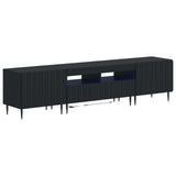 5 Piece LED TV Cabinet Black Engineered Wood 3416514