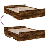 Bed Frame with Drawers without Mattress Smoked Oak 160x200 cm 3280283