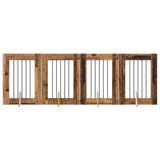 Dog Gate with Stands 4 pcs Old Wood 60 x 80 cm Engineered Wood 892101
