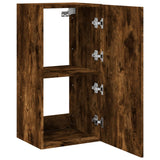 TV Wall Cabinet with LED Lights Smoked Oak 40.5x35x80 cm 837264