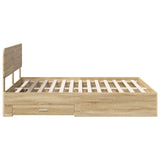 Bed Frame with Drawer Sonoma Oak 180 x 200 cm Engineered Wood 3412341