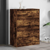 Shoe Cabinet with 2 Flip-Drawers Smoked Oak 80x42x108 cm 3214403