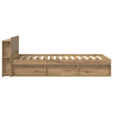 Bed Frame with Storage Artisan Oak 90 x 190 cm Engineered Wood 3433327