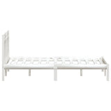 Bed Frame White Solid pine wood 135 x 190 cm Durable Bed Frame 3100565