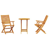 Folding Bistro Set Folding 3 pcs Brown Solid Acacia Wood 3375689