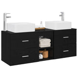 Bathroom Cabinet Set 3 pcs Black Oak 49.5 x 41 x 63 cm 3405820