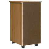 Rolling Cabinet with Drawers "MOSS" Honey Brown Solid Wood Pine 4015783