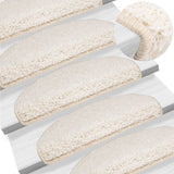 Stair Mats 30 pcs 65x21x4 cm White Half Round Large 3365818